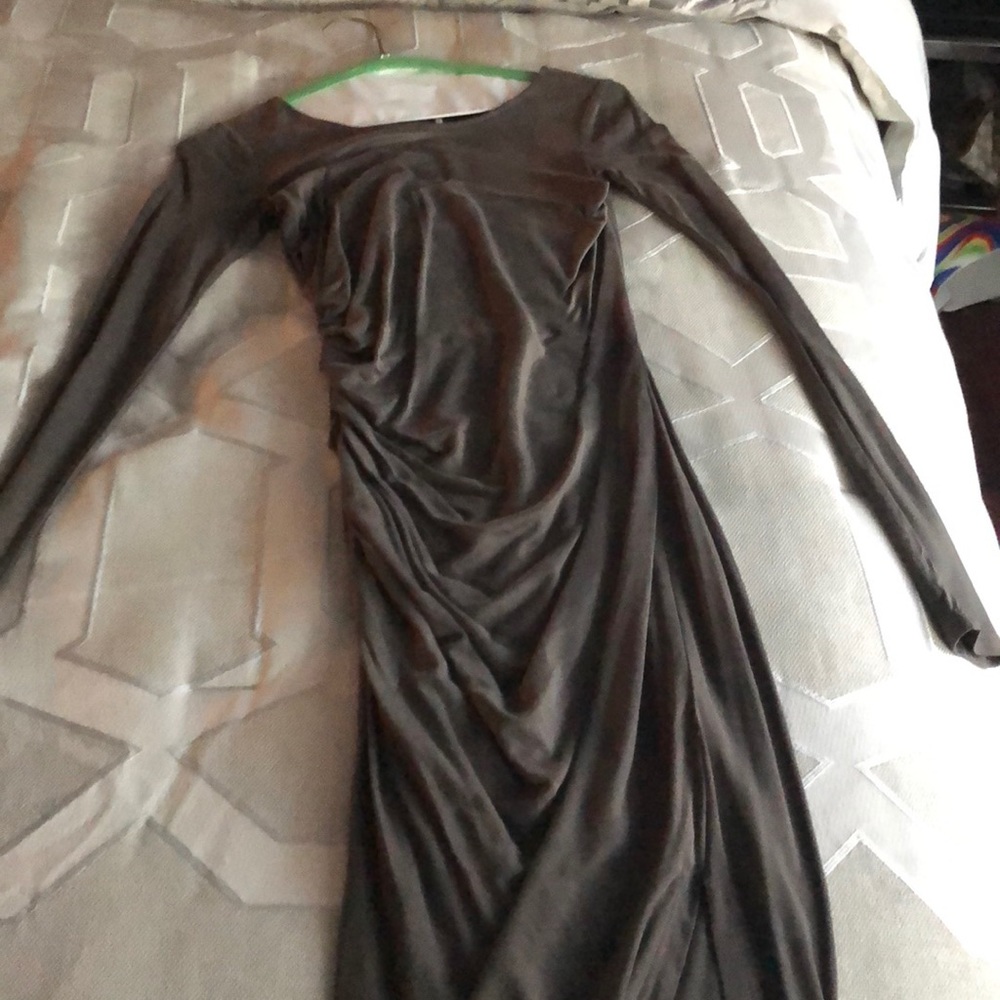 Halston Heritage grey long sleeve dress